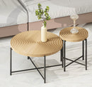 Coffee And End Table Set Waterproof Cover, Distressed Cylindrical Design, Legs Classic Rustic Charm (Set of 2) by HouseOfZazla