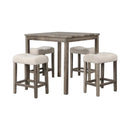 Transitional Counter Dining Set With 4 Tufted Stools by HouseOfZazla