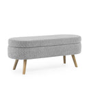 Ottoman Oval Storage Bench with Rubber Wood Legs
