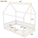 Wood House Bed With Fence And Door by HouseOfZazla