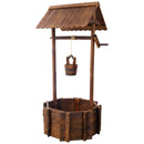 Rustic Wooden Wishing Well Planter