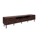 TV Stand For TVs Up To 85" With Closed Storage, Soft Closing Hinges, Living Room Entertainment Center - Walnut by Unique Piece Furniture