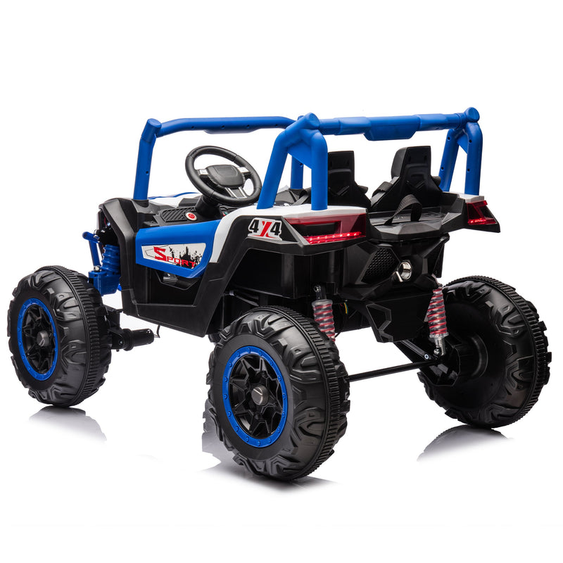 24V Ride On XXL UTV car for kid,2seater with two safety belts, Side by Side 4x4 Ride on Off-Road Truck with Parent Remote Control, Battery Powered Electric Car w/High Low Speed, two safety belts.