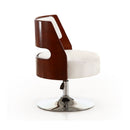 Salon - Swivel Lounge Chair 2 Tone Design With Adjustable Height And Full Swivel For Living Room - White by HouseOfZazla