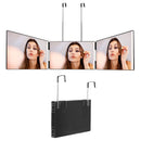 3 Way Mirror with Telescopic Hanger Tri-fold Mirror Personal Makeup Mirror for Self Shaving Hair Cutting Dyeing Curling Braiding
