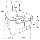 Denson - Upholstered Power Recliner Chair With USB Charging And Smooth Button Recline - Brown