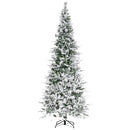 HOMCOM 9' Unlit Snow Flocked Pine Artificial Christmas Tree