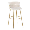 Cinch - Glam / Art Deco Fixed Height Barstool With Swivel With Round Footrest (Set of 2) by HouseOfZazla
