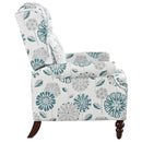 Push Back Recliner Chair Upholstered With Classic Wing Back And Solid Gourd-Shaped Legs by HouseOfZazla