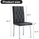 8 piece set of black armless dining chairs brings a touch of elegance and mystery to the dining area with its deep black tone,The grid and buckle design of the back add a vintage yet fashionable touch
