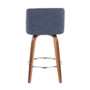 Toriano - Mid-Century Modern Fixed Height Counter Stool With Round Footrest (Set of 2) by HouseOfZazla