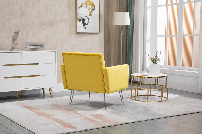 Accent Chair, leisure single sofa with Rose Golden feet