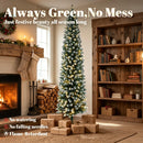 7ft Flocked Pencil Prelit Christmas Tree, Dual-Color
