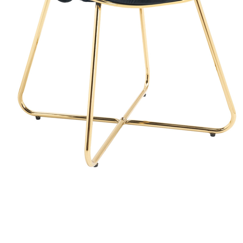 Accent Chairs Set of 2, Velvet Side Chairs with Gold Legs, Mid-Century Upholstered Dining Chairs for Living Room, Kitchen, Bedroom, Beauty Room