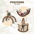 3in1 Montessori Climbing Set: Climbing Arch + Slide Board + Cushion – Chocolate