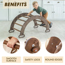 3in1 Montessori Climbing Set: Climbing Arch + Slide Board + Cushion – Chocolate