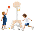 3 in 1 Kids Basketball Hoop with Basketball and Foldable Rim