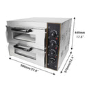 3KW Premium Electric Commercial Stainless Steel Double Deck Pizza Oven (98620571)