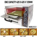 Heavy-Duty 3KW Electric Commercial Stainless Steel Double Deck Pizza Oven (SAK81427) by SAKSBY WHOLESALE