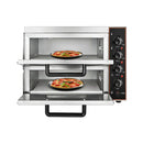 Heavy-Duty 3KW Electric Commercial Stainless Steel Double Deck Pizza Oven (SAK81427) by SAKSBY WHOLESALE