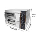 Heavy-Duty 3KW Electric Commercial Stainless Steel Double Deck Pizza Oven (SAK81427) by SAKSBY WHOLESALE