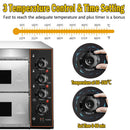 Heavy-Duty 3KW Electric Commercial Stainless Steel Double Deck Pizza Oven (SAK81427) by SAKSBY WHOLESALE