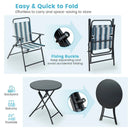 3 Pieces Outdoor Folding Chair Set Portable Folding Chair Set by LJGDeals
