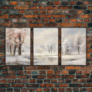 Winter Landscape, Winter Forest Print, Canvas Print, Wall Art, 3 Piece Wall Art, Living Room Wall Art, Bedroom Prints, Office Wall Decor