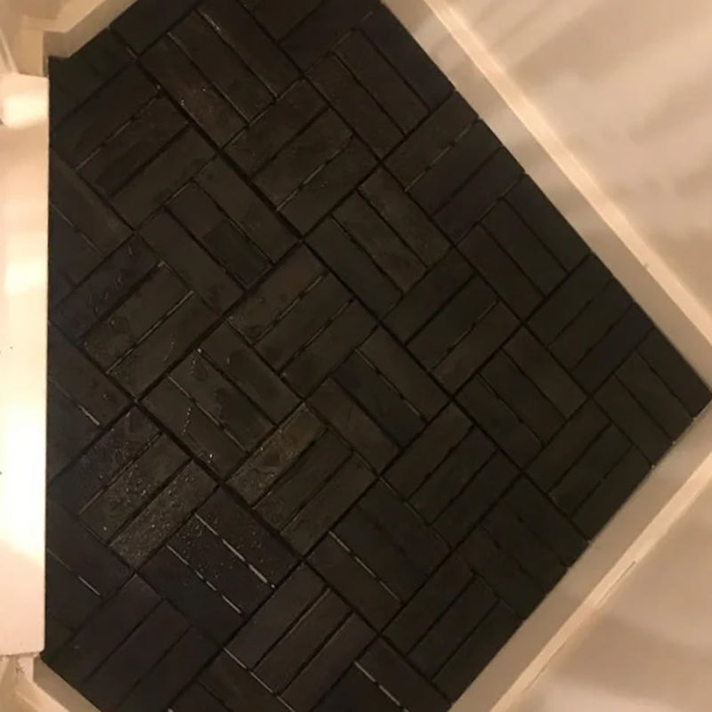 Ebony Checkered Wood Deck Tiles