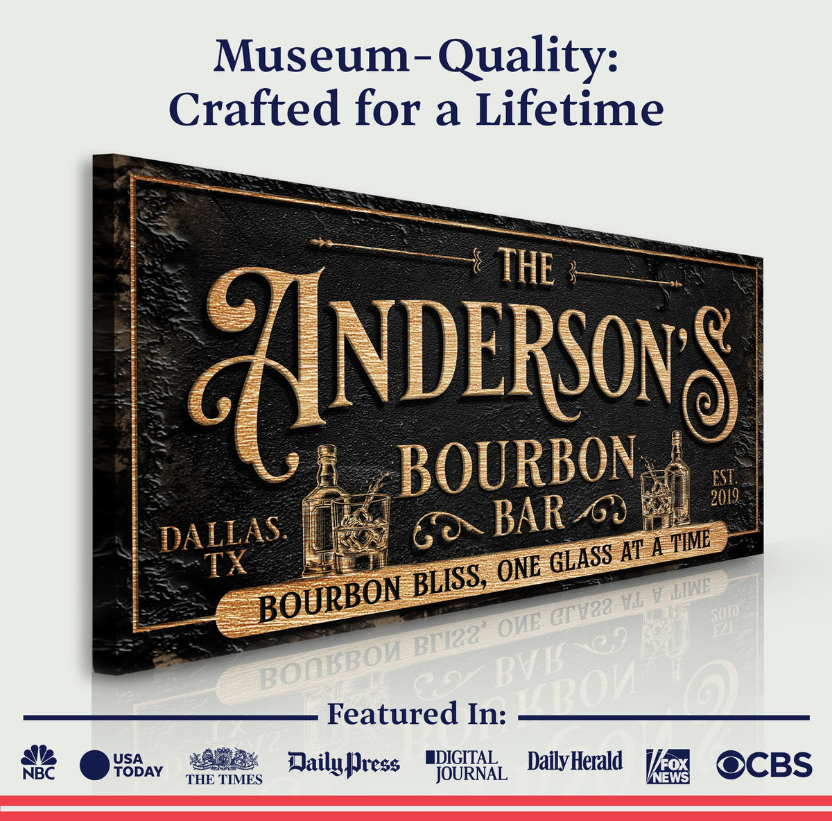 Personalized Bourbon Bar Sign III, photo 4 of 8