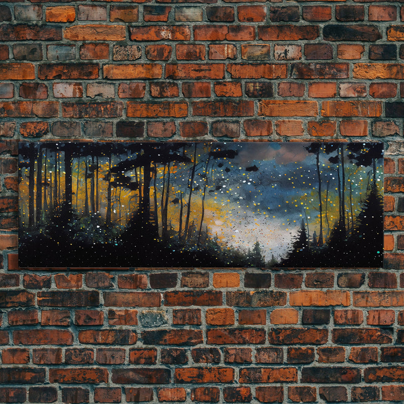 Wondrous Pine Tree Forest Wall Art, Framed Canvas Print, Original Oil Painting Canvas Print, Framed Wall Decor, Wood Frame Art