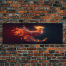 Panoramic Canvas Print Of "The Phoenix" - Rebirth Art - Framed Canvas Art - Framed Wall Art - Incredibly Beautiful Phoenix Decor