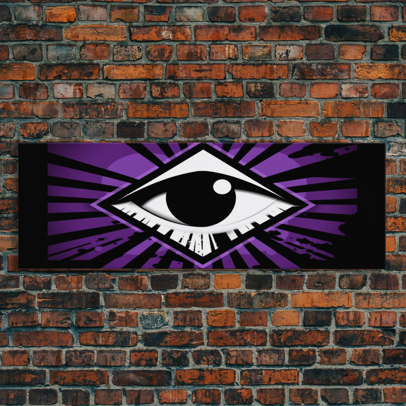 Violet All Seeing Eye Wall Art Print, Eye Canvas Art, Eye Of Horus Wall Art, Framed Art Print, Wall Decor, Panoramic, Wall Art, Canvas Print