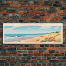 Indiana Dunes National Park, Panoramic Indiana Travel Art, National Park Print, Minimalist Travel Art, Midcentury Modern Style Landscape