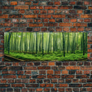 Beautiful Photographic Panoramic of Arashiyama Bamboo Grove Kyoto Japan, Framed Canvas Print, Landscape Photography, Landmark Art