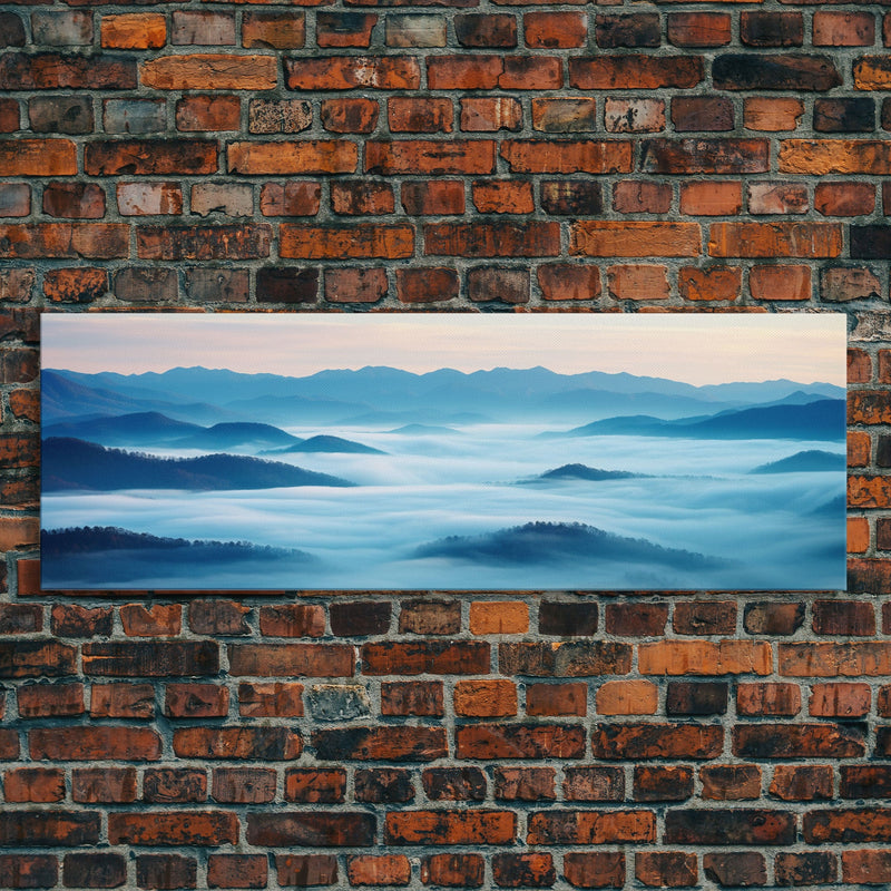 Blue Ridge Mountains Panoramic Wall Art, Bluebridge Mountains National Parkway, Beautiful Cabin Decor, Boho Photography Wall Art Print