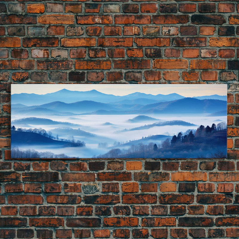 Blue Ridge Mountains Panoramic Wall Art, Bluebridge Mountains National Parkway, Beautiful Cabin Decor, Boho Photography Wall Art Print