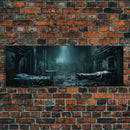 An Abandoned Insane Asylum, Canvas Print Framed Halloween Art, Spooky Decor Panoramic Halloween Art, Halloween Wall Art, Halloween Art Print