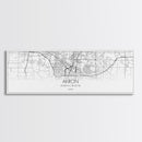 Panoramic Akron City Map, Ohio Art, Map Print, Minimalist Wall Art, Canvas Art, Housewarming Gift, Street Map Art, Closing Gift