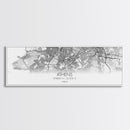 Panoramic Athens City Map, Greece Art, Map Print, Minimalist Wall Art, Canvas Art, Housewarming Gift, Street Map Art, Closing Gift