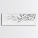 Panoramic Austin City Map, Texas Art, Map Print, Minimalist Wall Art, Canvas Art, Housewarming Gift, Street Map Art, Closing Gift