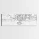 Panoramic Buffalo City Map, New York Art, Map Print, Minimalist Wall Art, Canvas Art, Housewarming Gift, Street Map Art, Closing Gift