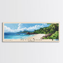 Petite Anse, Seychelles Panoramic Print, Vacation Gift, Seychelles Wall Art, Beach Painting, Beach Decor, Large Wall Art, Wood Frame Art
