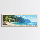 San Fruttuoso Beach, Italy Panoramic Print, Vacation Gift, Italy Wall Art, Beach Painting, Beach Decor, Large Wall Art, Wood Frame Art