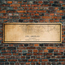 Panoramic Los Angeles Vintage Map Print | Los Angeles Map | California Map Art | City Road Map Poster | Distressed / Retro LA Street Art