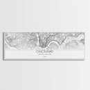 Panoramic Cincinnati City Map, Ohio Art, Map Print, Minimalist Wall Art, Canvas Art, Housewarming Gift, Street Map Art, Closing Gift