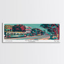 Oakland California Panoramic Travel Poster Framed Canvas Print, Mid Century Modern Art, Pop Art Style, Wall Art, Home Decor, Living Room Art