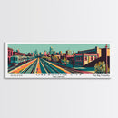 Oklahoma City Oklahoma Panoramic Wall Art Framed Canvas Print, Travel Poster, Mid Century Modern Art, Pop Art Style, Wall Decor, Office Art