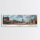 Toledo Ohio Panoramic Framed Canvas Print, Retro Style Wall Art, Living Room Decor, Unique Travel Poster, Artistic Office Gift, Original Artwork
