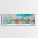 Virginia Beach Virginia Panoramic Painting, Framed Canvas Print, Retro Style Travel Poster, Unique Home Decor, Artistic Office Wall Art